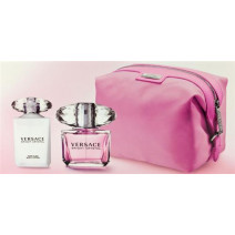 Versace Bright Crystal EDT women 90ml set: EDT 90ml + 100ml Body Lotion + cosmetic bag (8011003801732)