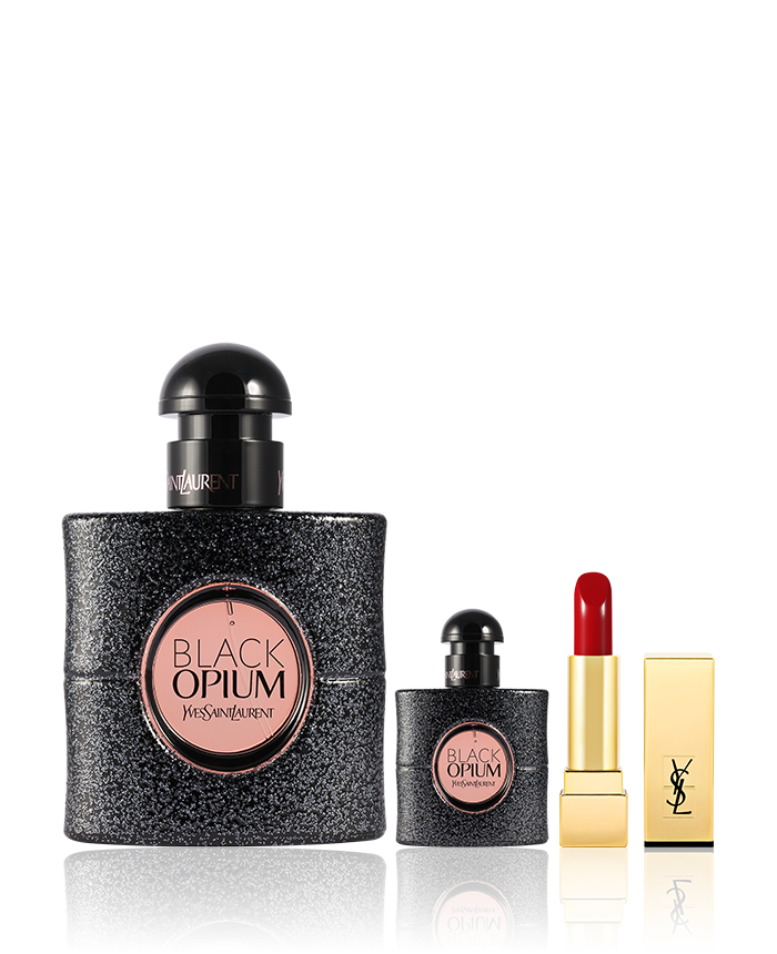 identificatie Gewoon Onderhoud Yves Saint Laurent Black Opium Eau de Parfum 90 ml + EdP 7,5 ml + Lipstick  Set | Perfumetrader