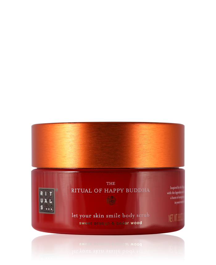rituals shower scrub happy buddha